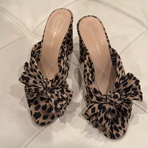 Loeffler Randall penny knot leopard heels